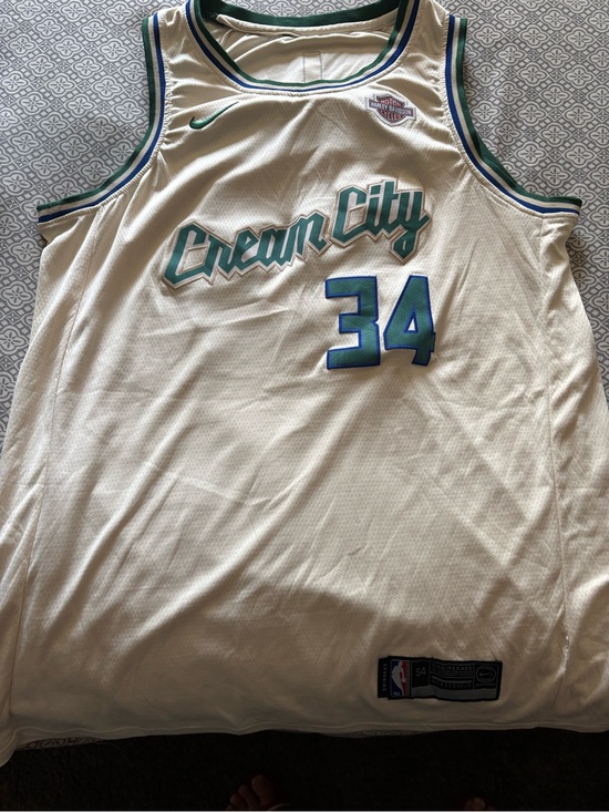 Nike Other - Nike Cream City White Basketball Jersey with Teal and Blue Accents